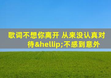 歌词不想你离开 从来没认真对待…不感到意外